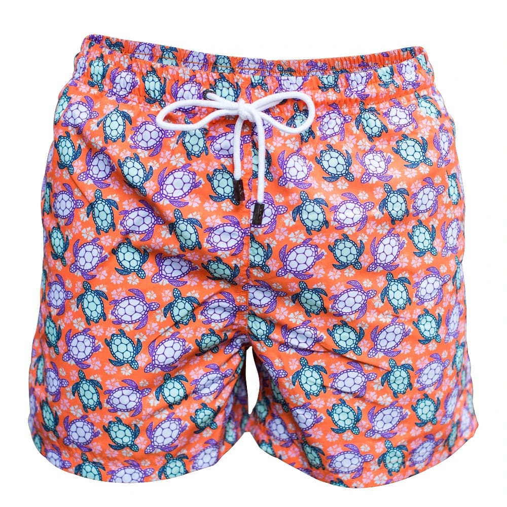 The Beach Turtle Orange Swim Short